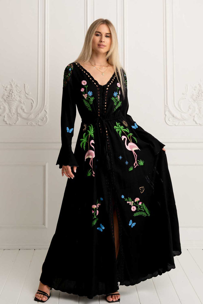 Flamingo Kimono Dress