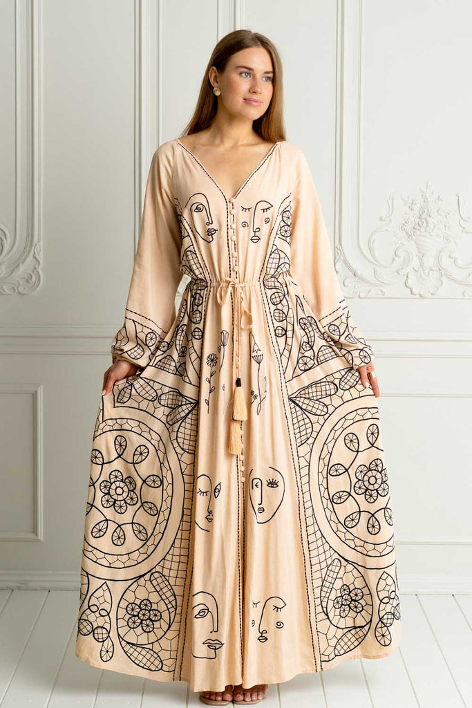 Canvas Embroidered Dress