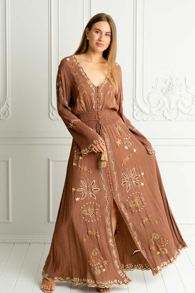 Angelina Dress (Mocha Chip)