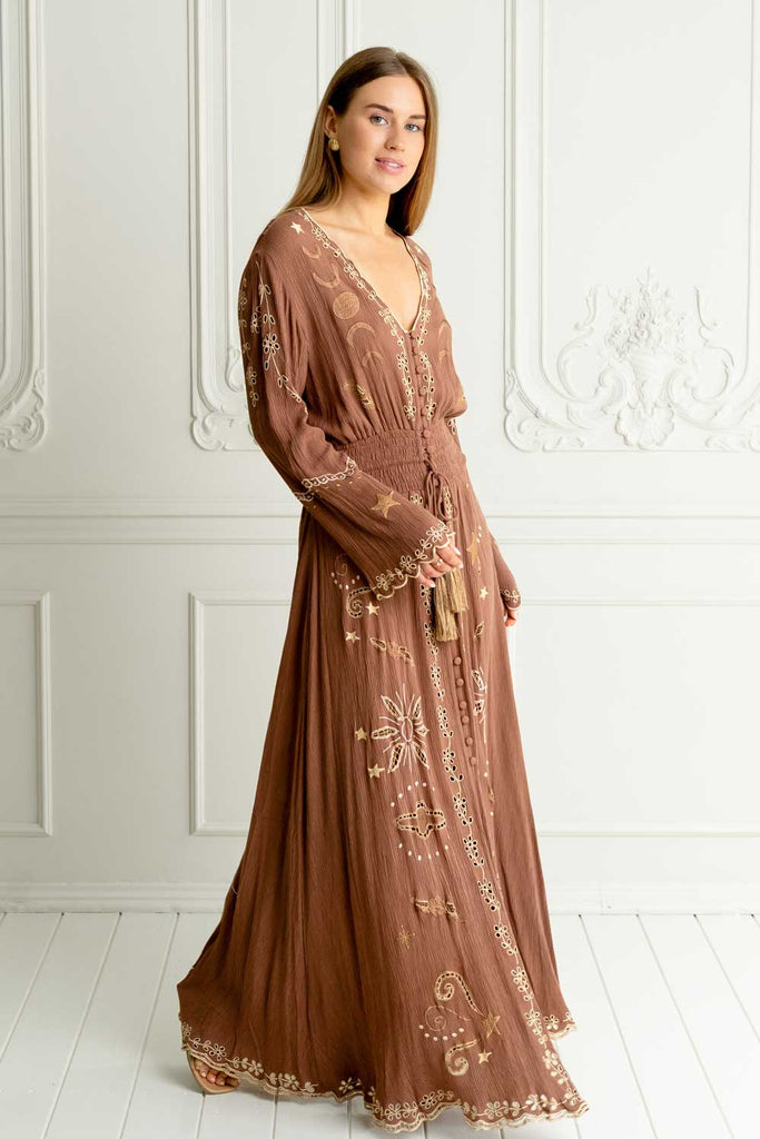 Angelina Dress (Mocha Chip)