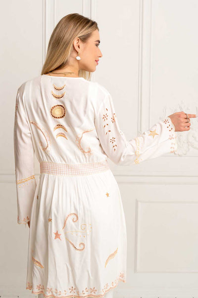 Angelina Kimono Duster Mini (White) – ZAIMARA