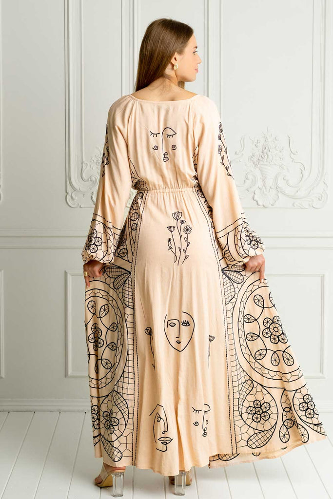 Canvas Embroidered Dress