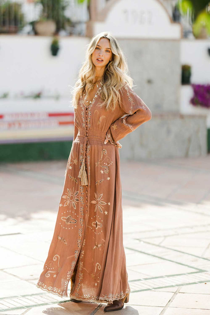 Angelina Dress (Mocha Chip)