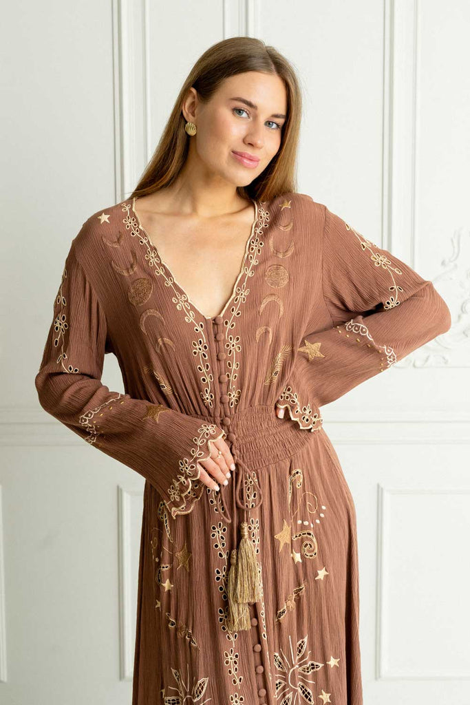 Angelina Dress (Mocha Chip)