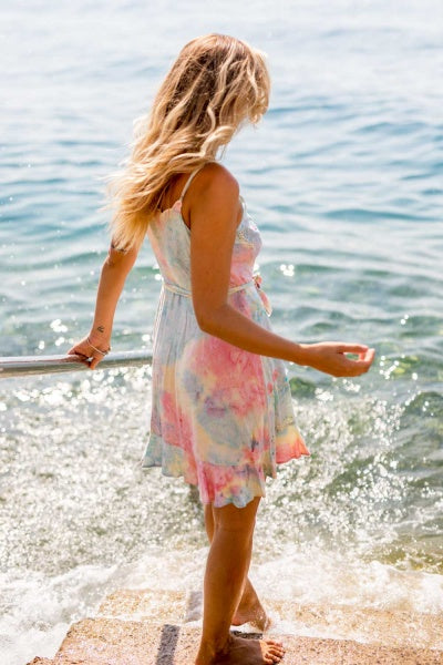 Chania Sunset Slip Wrap Dress