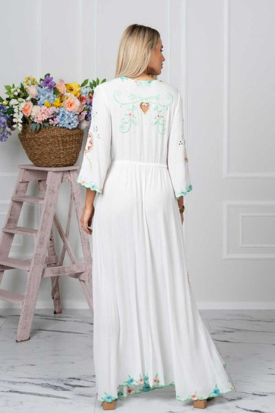 Paros Button Up Dress (Ivory)