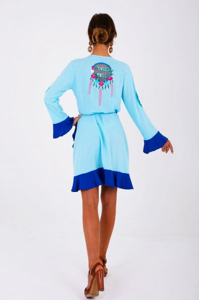 Santorini Mini Wrap Dress