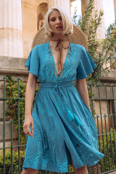 knee length dresses for ladies Sardinia Midi Dress – ZAIMARA