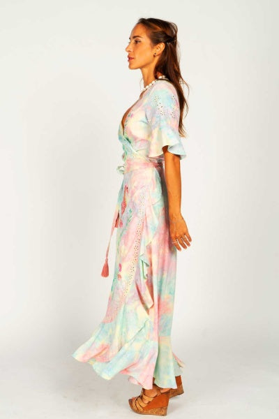 Chania Sunset Maxi Wrap Dress
