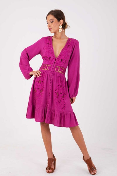 Celine Midi Dress (Violet)