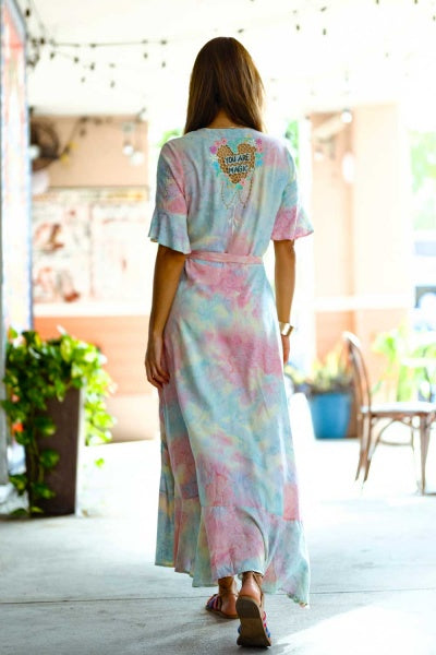 Chania Sunset Maxi Wrap Dress