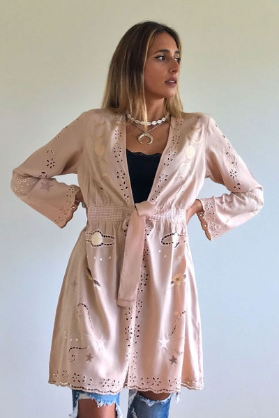 Moon Phase Kimono Duster Mini