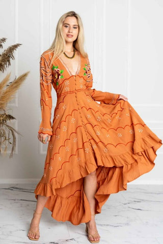 Chania Sunset Maxi Wrap Dress