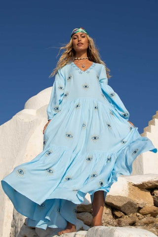 Chania Sunset Maxi Wrap Dress