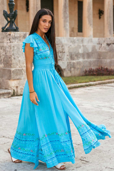 Bonjour IBIZA DRESS 6y 水色 Ibiza Maxi – ZAIMARA