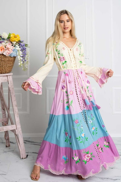 Rainbow Kimono Dress