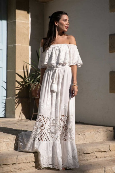 【JICHOI】SS24 LACED DRESS Godlike Off The Shoulder – ZAIMARA