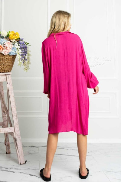 Magical Forest Shirt Dress (Pink Orchid)