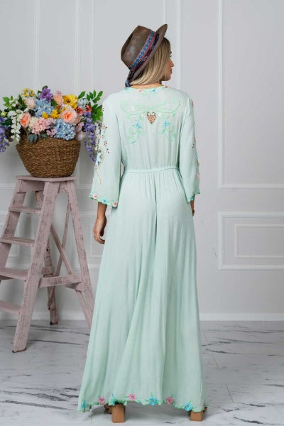 Paros Button Up Dress (Acqua Green)